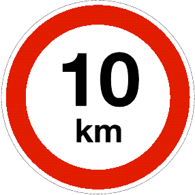 Maximum snelheid 10km per uur