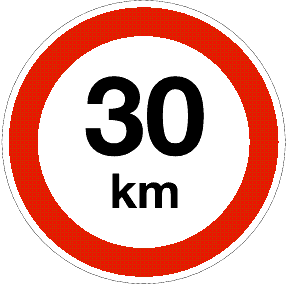 Maximum snelheid 30km per uur