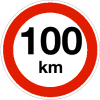 Maximum snelheid 100km per uur