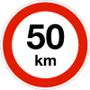 Maximum snelheid 50km per uur
