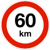 Maximum snelheid 60km per uur