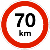 Maximum snelheid 70km per uur