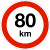 Maximum snelheid 80km per uur
